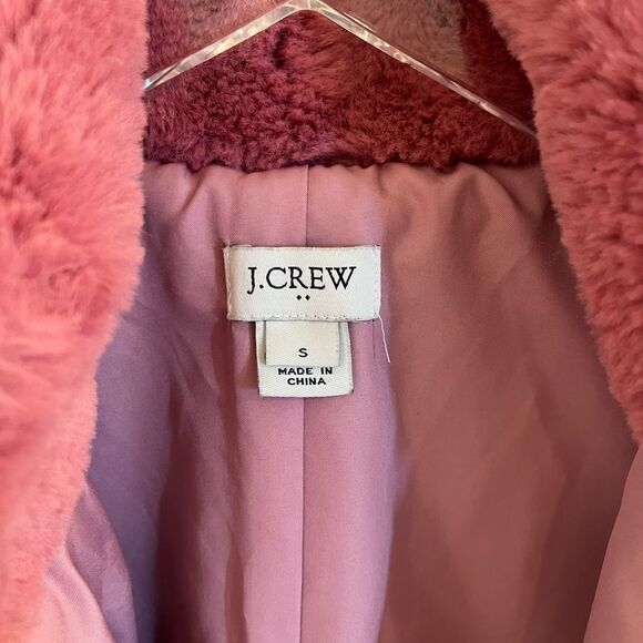 J Crew Pink Faux Fur Vest Guava Berry Small - Picture 8 of 11